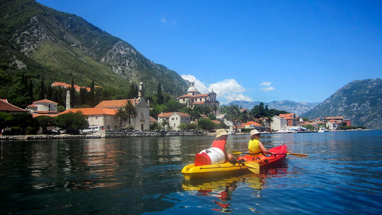 Balkans-Montenegro-Bay-of-Kotor-Mountains-Town-Kayakers-Matthew-Ford