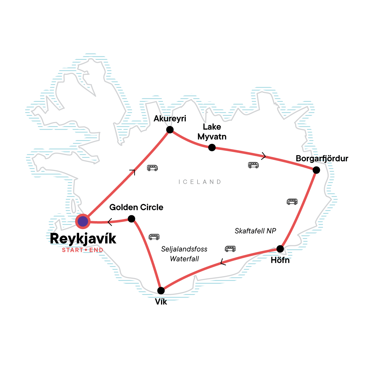 Iceland Summer 2021 Map