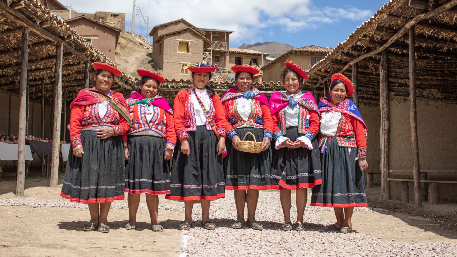 Peru Sacred Valley Pottery Co-Op Local Women Group Portrait