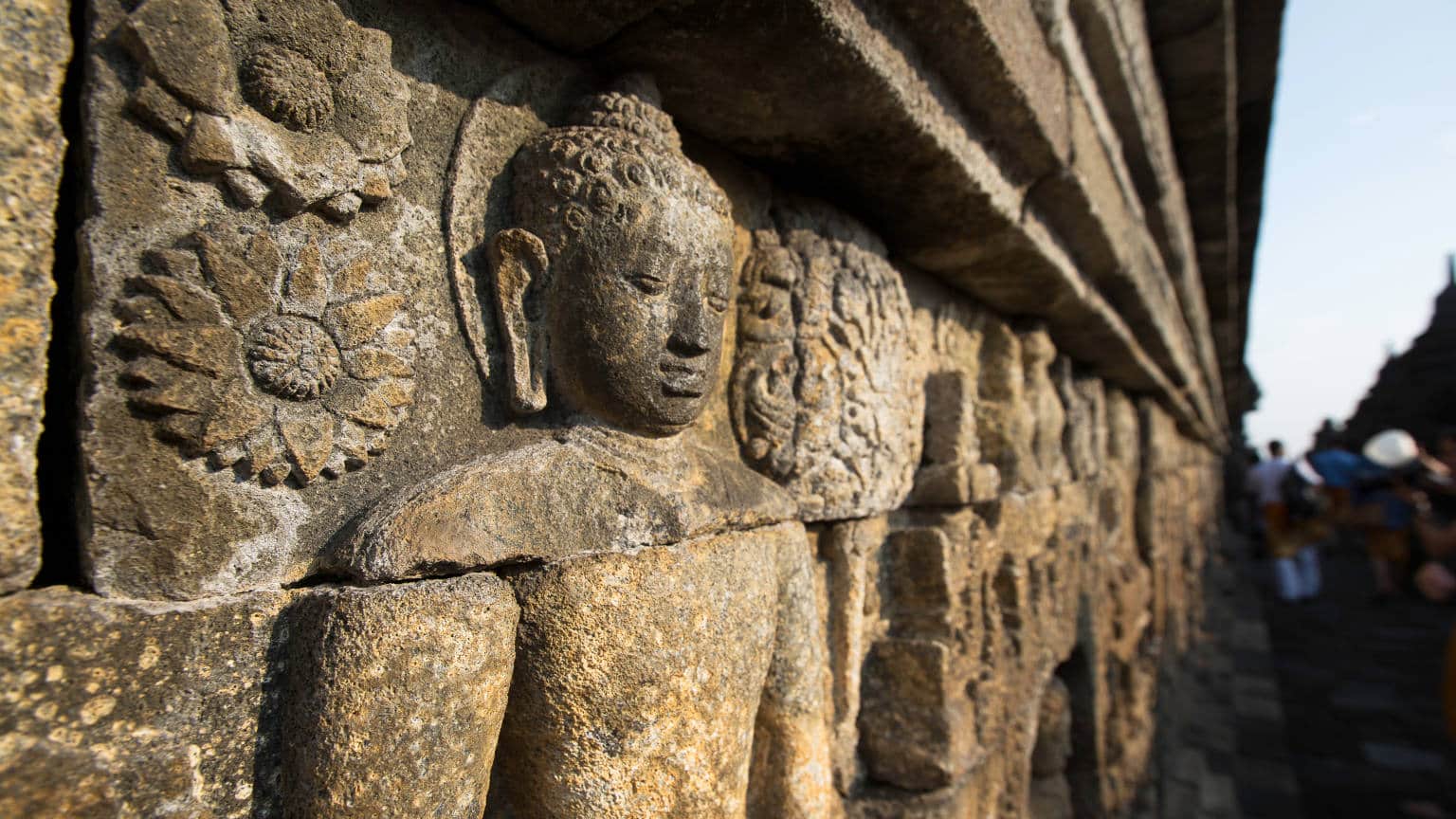 Java Yogyakarta Borobodur Temple Relief Carving Wall