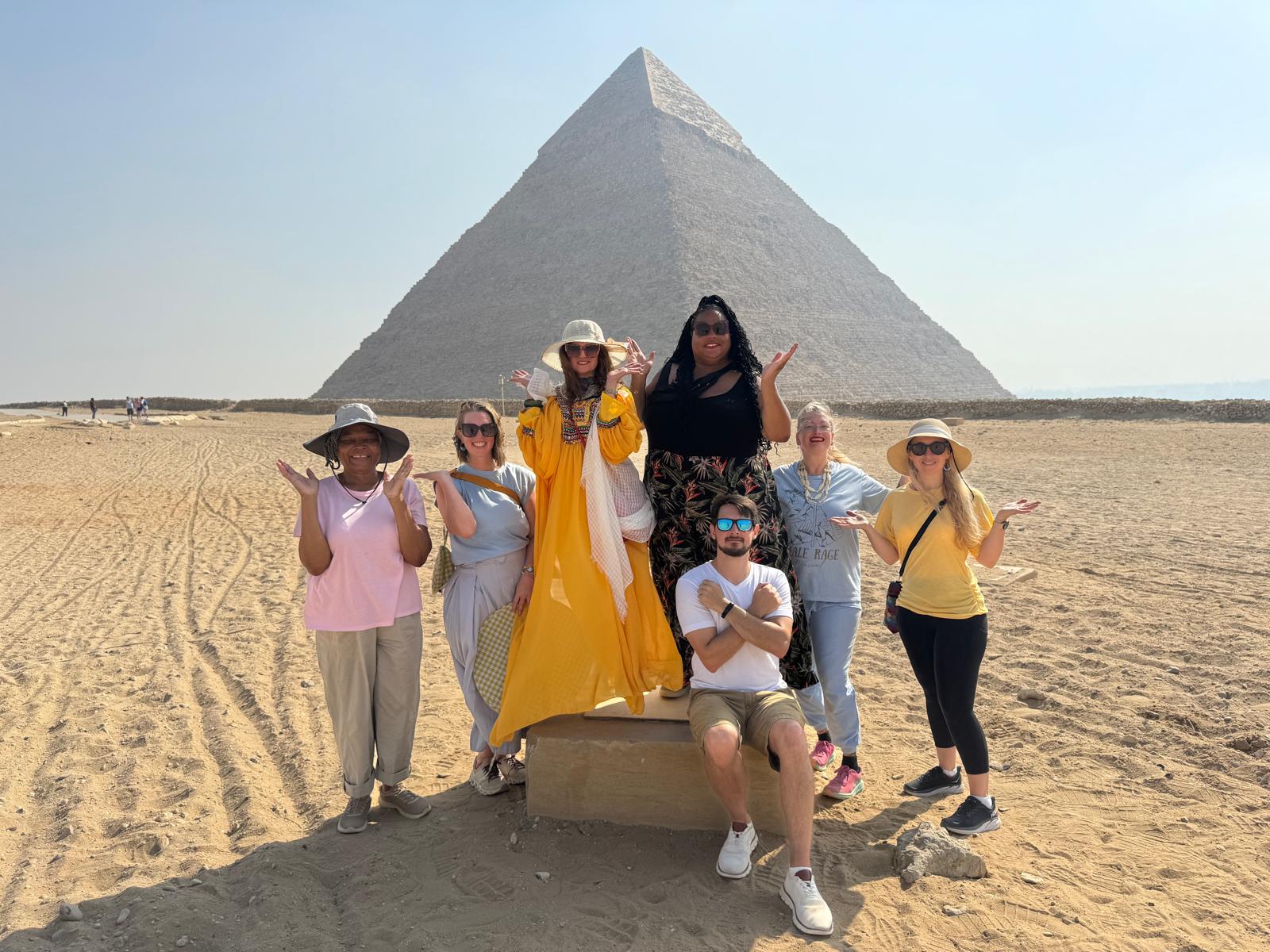 GEEO teachers visit the pyramids in Egypt.
