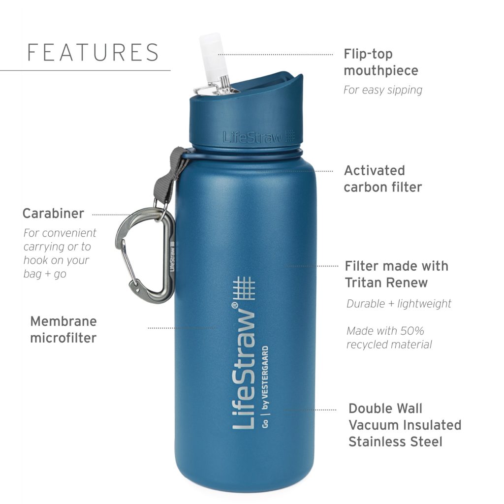 LifeStraw Go Stainless-Steel Water Filter Bottle